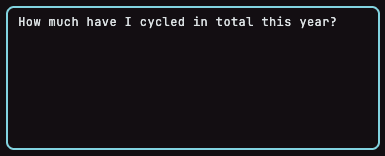 AI assistance example prompt about total cycling distance